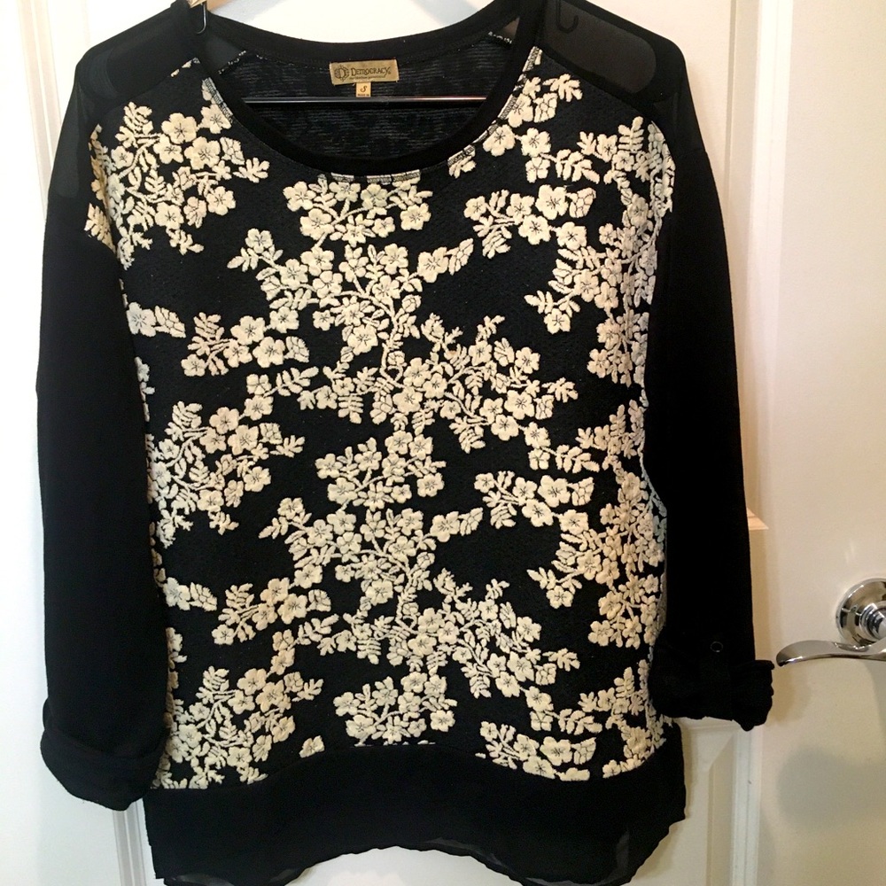 Democracy Knit Embroidered Top